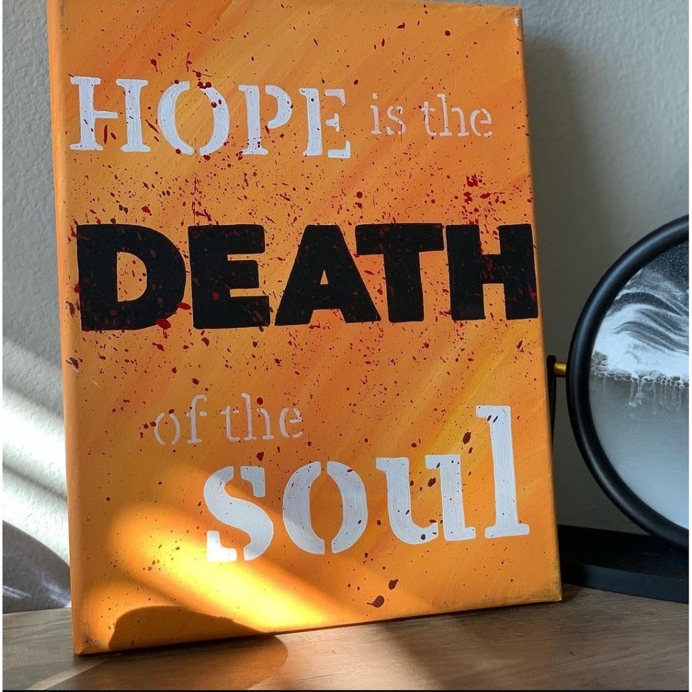 Original Painting 11x14 Canvas Quote Art "Hope"